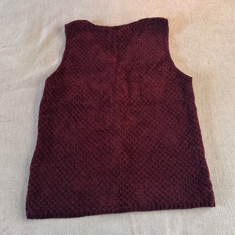 Vintage Eileen Fisher Maroon Knit Vest